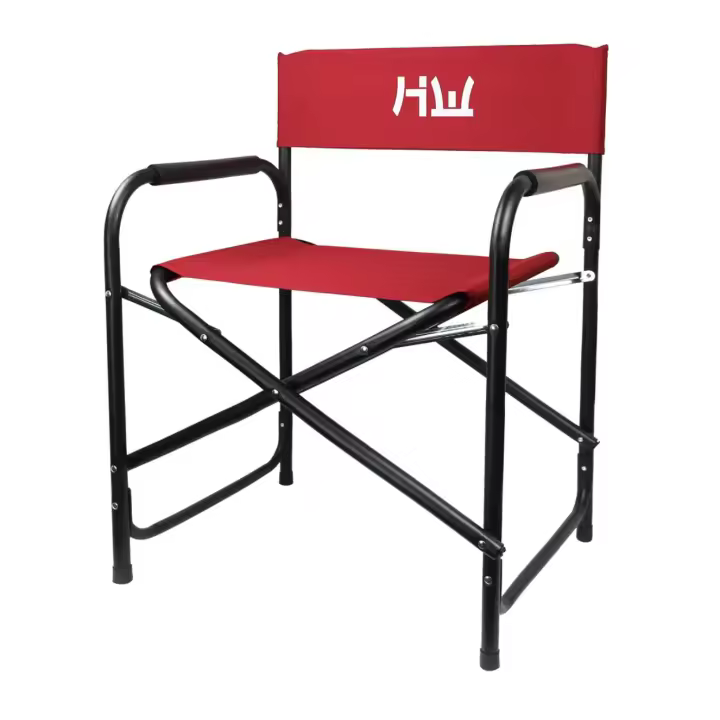 ORION91 Silla Director Plegable Aluminio Negro Tela Rojo HIDETOSHI WAKASHIMA 56 x 77 x 46 - SpazioLuzio - 1