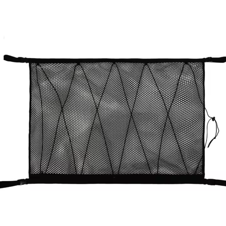 Red de almacenamiento para techo de automóvil y SUV con cremallera de doble cabezal para evitar que se caigan colchas, artículos livianos y artículos diversos (negro) - 1