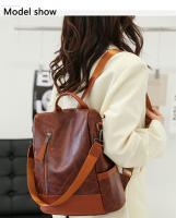 Nueva Mochila Para Mujer 2023 De Cuero Suave De Alta Calidad Diseño Simple Y Moda Gran Capacidad Antirrobo Con Hombros - details 4