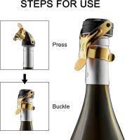 Tapón de champán, sellador de tapón de botella de champán de acero inoxidable 2pcs para tapón de vino espumoso Cava - details 5