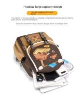 Mochila Grande Capacidad Para Escuela Kapybara Explosiva Estilo Preppy Con Dibujos Animados Para Estudiantes De Secundaria Material De Poliéster Con Forro Trenzado Cierre De Cremallera - details 3