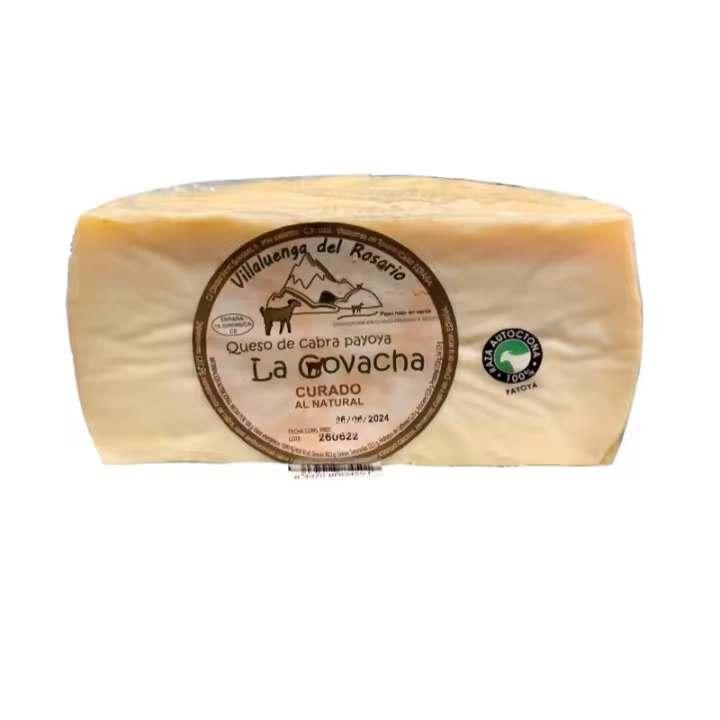 Queso de Cabra Payoya Curado al Natural: Carácter robusto y aromas sierraños se entrelazan en esta experiencia gourmet. La esencia de La Covacha en cada pedazo. - 1