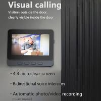 Timbre de Video Inalámbrico con Cámara 1080P Videoportero Inalámbrico with Pantalla IPS de 4,3 Pulgadas de Video,Audio Bidireccional,Visión Nocturna,70 ° Gran Angular,Conexión Bluetooth,No Requiere WiFi - details 4