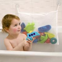 Organizador De Baño Para Bebés Con Fuertes Copos De Vaciado Sujeción En Blanco Malla Cuadrada De Red Para Almacenamiento De Productos Y Ropa En La Ducha - details 1