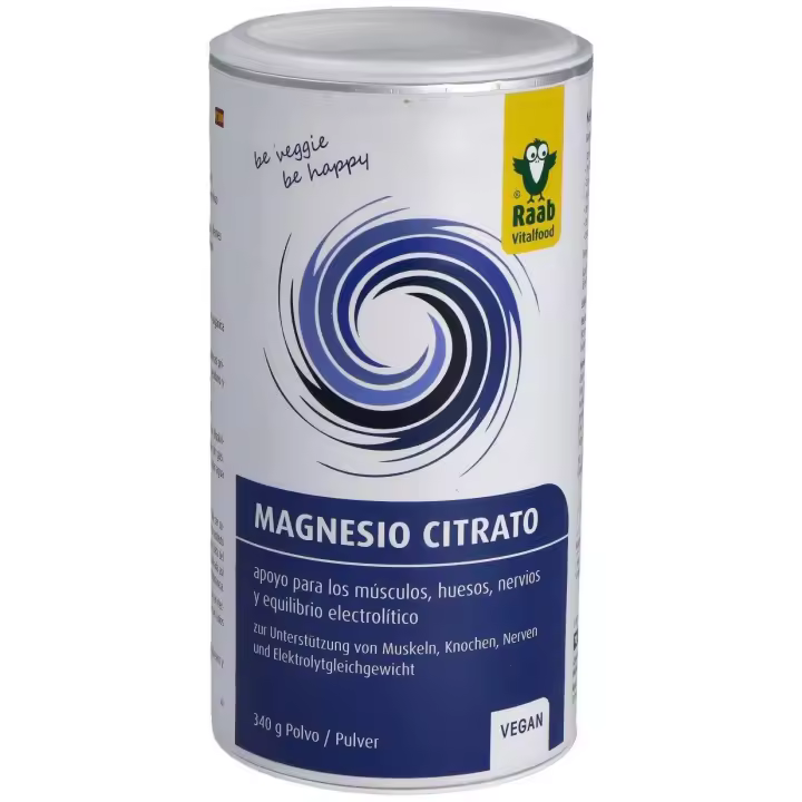 Raab Vitalfood Citrato De Magnesio Polvo 340g - Apoyo para los Músculos, Huesos, Nervios y Equilibrio Electrolítico - 1
