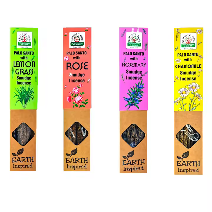PROZENATUR Incienso Natural Sin Tóxicos - Pack Surtido de 6 Aromas + Quemador Gratis - 18g - Aromas Relajantes como Lavanda, Sándalo, Palo Santo y Más - Ideal para Yoga, Meditación y Bienestar - 1