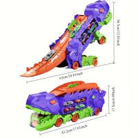 Modelo De Coche Dinosauro Triceratops Desplazable Para Niños Juguete Educativo De Plástico ABS Con Carretera Plegable Y Retroceso - details 17