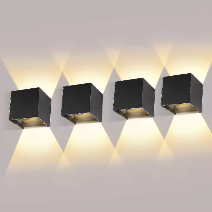 4 Luces de la comparación del Paquete 6W with El Ángelo de haz ajustable 3000K Caliente Las Negras impermeables Blacas de la comparación Ip65 - 1