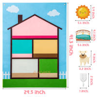 Juego Interactivo De Aprendizaje Para Niños 98Pcs Build My House Felt Story Board Set Montessori Juguetes Para Librería Sofá Silla Preescolar Con Tema De Animales Y Naturaleza - details 1