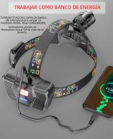 Linterna Frontal LED Potente USB Recargable XHP70/90 Con Zoom Impermeable Para Caza Y Camping Luz De Exterior Ajustable - details 7