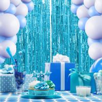 Juego De 1 Pieza De Cortina De Foil Dorado De 9.8 Pies Para Fondo De Fotografía De Cumpleaños Decoración De Fiesta Streamers De Aluminio - details 50