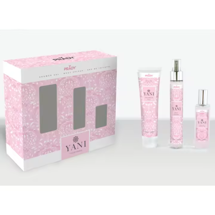 XHC BRICO - PRADY - Pack Body Care YANI - Gel de Ducha 100 ml - Spray Corporal 75 ml - Perfume 50 ml. - 1