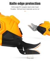 Tijeras Eléctricas Recargables Para Telas Y Cuero Cabezal De Acero Tungsteno Cortador De Batería Herramientas De Corte - details 7