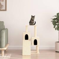 vidaXL Rascador para Gatos con Postes Árbol Torre de Escalada Sisal Color Crema,  Gris claro,  Gris oscuro y mas - details 0