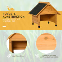 Garaje de Madera para cortacesped 75x76x70 cm Amarillo, Protección contra el sol y la luz robot de cesped - details 3