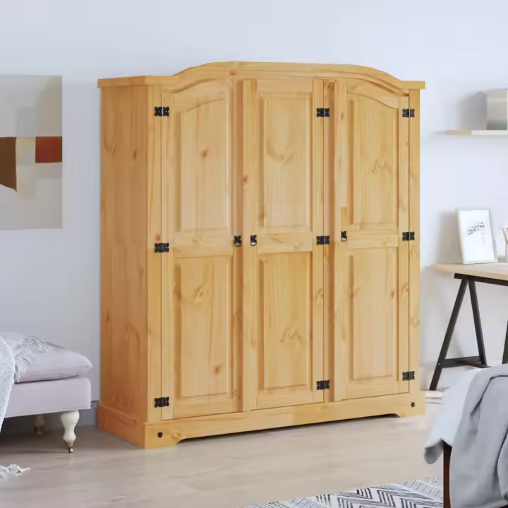 vidaXL Armario madera de pino Mexicano estilo Corona 3 Puertas - 1