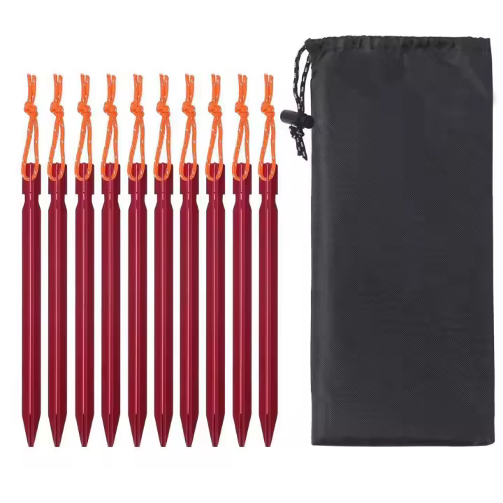 TARKA Palos De Tenda De Aleación De Aluminio 18cm/7in 10 Piezas Conjunto De Accesorios Para Camping Herramientas De Equipo De Canopy - 1