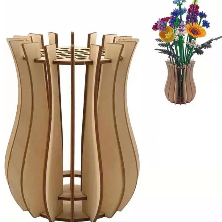 Juego De Construcción De Vaso De Flores 3D De Madera DIY Kit De Manualidades Para Decoración De Habitaciones Y Cafeterías