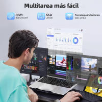 VANWIN IPS de 15,6 pulgadas 1920x1080, Procesador Intel Celeron n4000, 8GB RAM, 256GB SSD, WiFi5, Bluetooth 4,2, Teclado retroiluminado, Windows 11 Pro, 160 ° sleep/wake, tipo C, HDMI, USB 3,0*2 con Teclado en Español. - details 3
