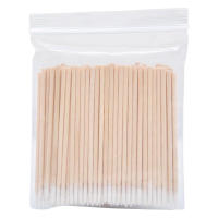 100Pcs Palillos De Manicura De Madera Con Cabeza De Algodón Para Limpieza Y Corrección Detallada Remover De Pintura De Uñas - details 0
