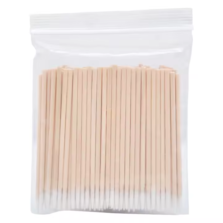 100Pcs Palillos De Manicura De Madera Con Cabeza De Algodón Para Limpieza Y Corrección Detallada Remover De Pintura De Uñas - 1