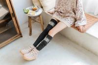 Calentadores De Pierna De Algodón Para Mujer Invierno Gaiter Alto Rodilla Manguito Largo Suave Calcetines De Lana Tejidos Cubierta De Pie Topper - details 42
