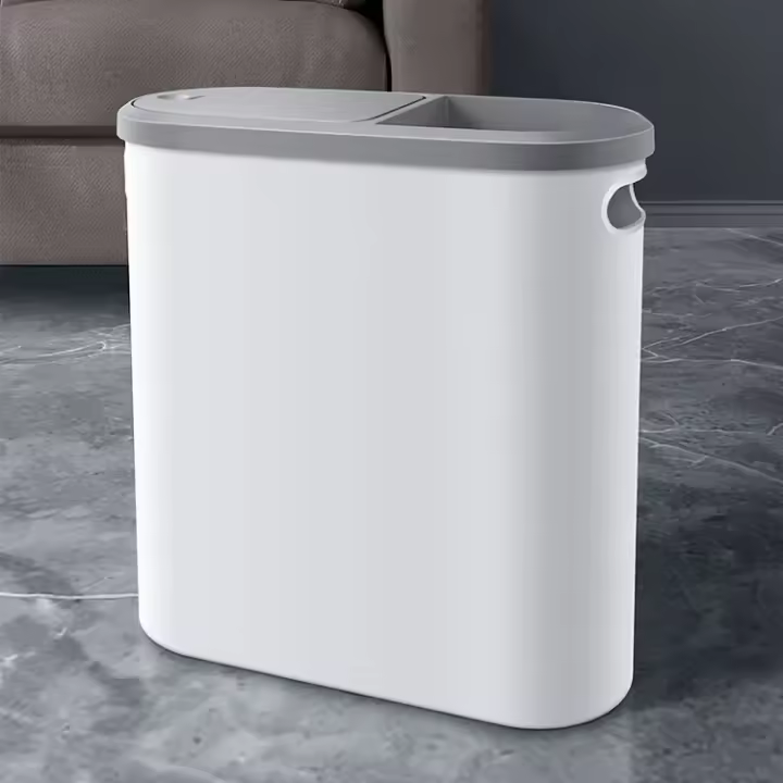 Cesta De Papel Para Baño 10L Tipo Presión Con Tapa Contenedor De Basura Creativo Para La Casa Simple Recipiente De Residuos Para Cocina - 1