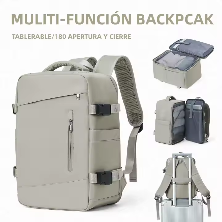 Mochila De Viaje Aprobada Para Flight 40x20x25 Para Hombres Y Mujeres Mochila De Negocios Con Computadora Para Estudiantes Regreso a La Escuela Material De Nylon Sistema De Almacenamiento Air Cushion Belt - 1
