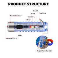 Mini Linterna Potente Con Imán Para Llave Luz Portátil IP66 Impermeable Para Camping Con Torcha UV - details 5