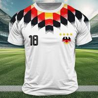 Camiseta De Hombre Con Estampado De La Bandera Nacional Alemana Para Deportes Al Aire Libre Estilo Casual Cuello Redondo Manga Corta Verano Tees - details 3