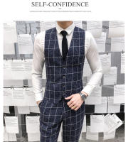 Nueva Moda Traje Tres Piezas Para Hombre Estilo Delgado Casual + Negocios Chaqueta + Pantalones Material Poliéster Adecuado Para Bodas Cuatro Estaciones - details 4