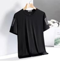 Camiseta De Deporte Casual Para Hombres Verano Manga Corta Secado Rápido Seda Hielo Diseño Simple Cuello Redondo Top De Media Manga - details 9