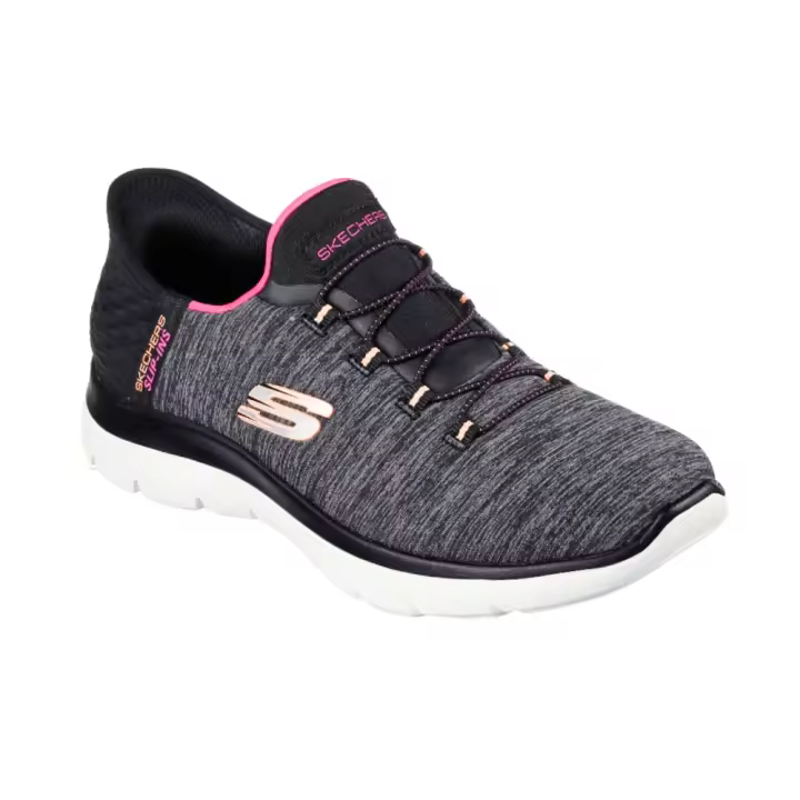 Deportivos Skechers Slip-Ins: Summits - Dazzling Haze Para Mujer Color Gris Negro - 1
