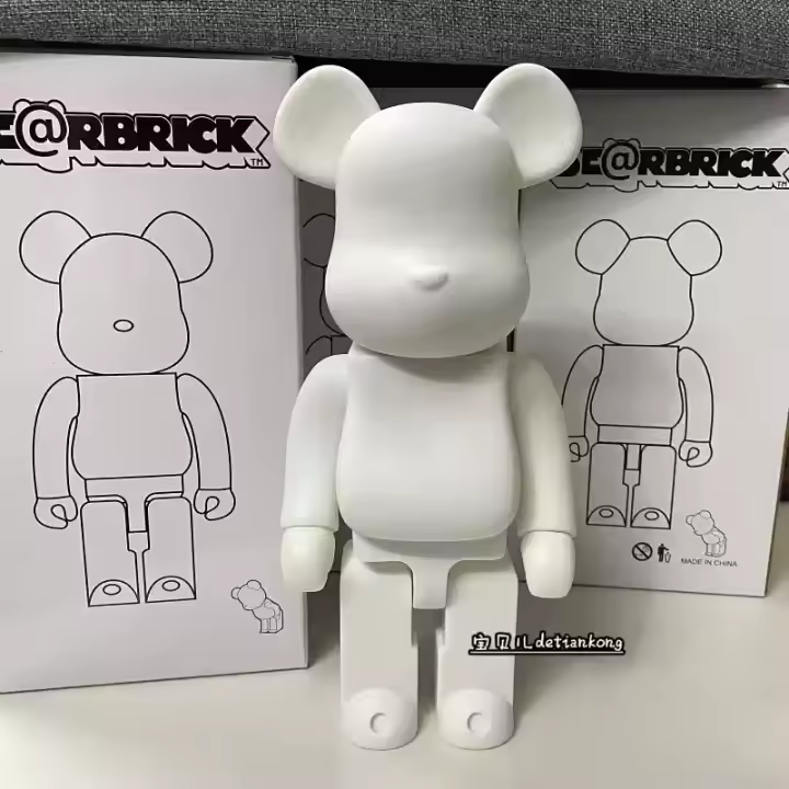 Figura De Acción 28cm Galaxia Pintura Oso Negro Blanco Bearbrick DIY Modelo 3D Mini Bricks Juguete Para Adolescentes Y Adultos - 1