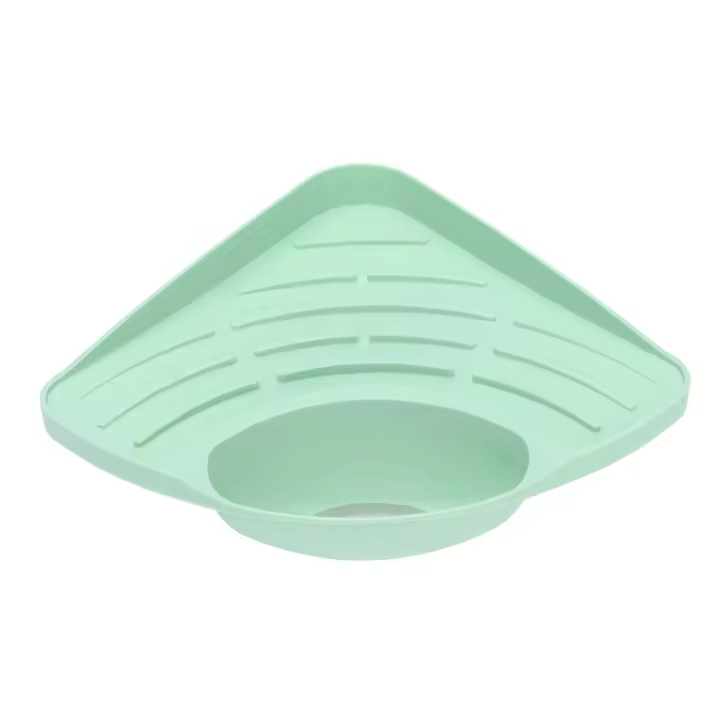 Estante de drenaje multifuncional estructura de drenaje conveniente compacta fácil de instalar almacenamiento de fregadero Triangular para cocina - 1