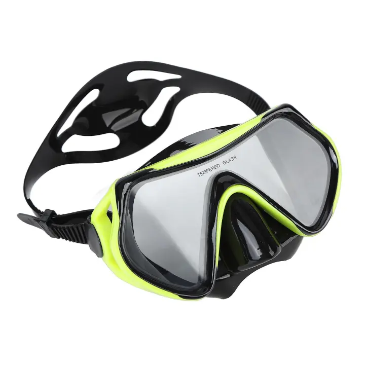 Verde Gafas de Buceo de Silicona para Adultos para Snorkel y Natación Al Aire Libre-Equipo Amarillo Antivaho - 1