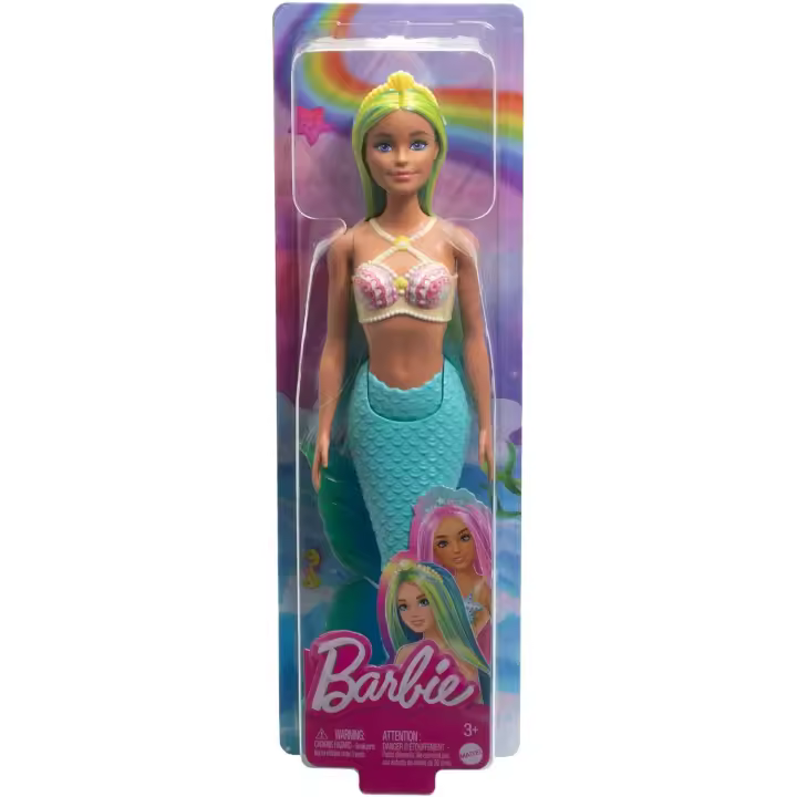 Barbie Sirena Cola Turquesa Mattel HRR03 - 1