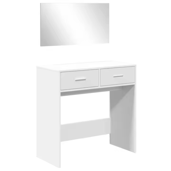 Tocador con espejo blanco 80x39x80 cm - 1