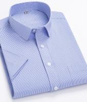 Camisa Vertical Para Hombre Verano Sin Mangas Cortas Casual Sencilla Antirrugas Fácil De Cuidar Estilo Negocios Social - details 9