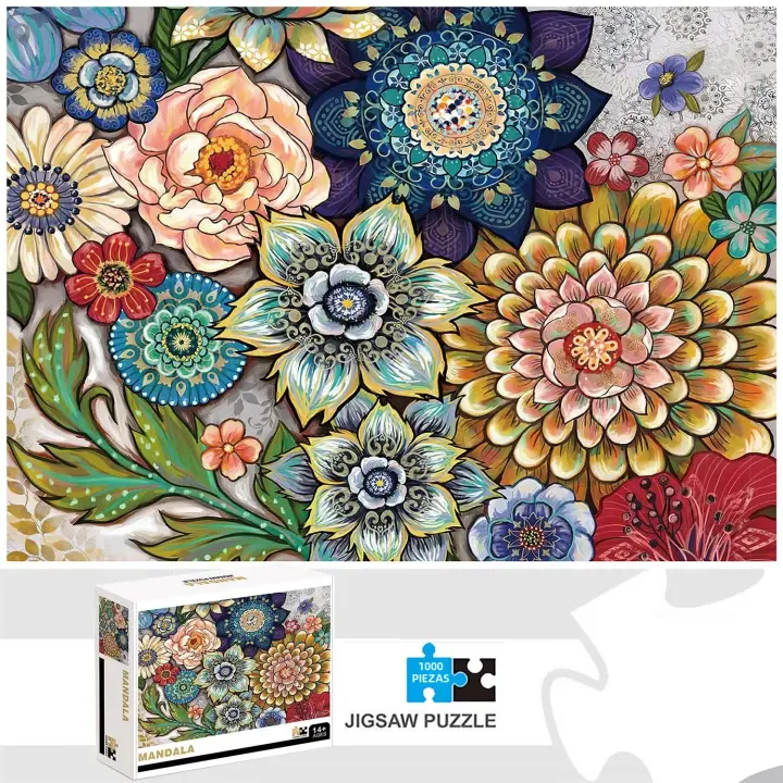 Rompecabezas Mandalas De 1000 Piezas Juego Educativo Para Adultos Y Niños Decoración De Pared Para El Hogar Divertido Y Desafiante - 1