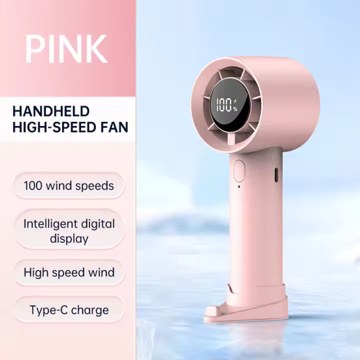 Ventilador de Mano con Pantalla Digital - Alta Potencia para Estudiantes  58*60*165mm - 1