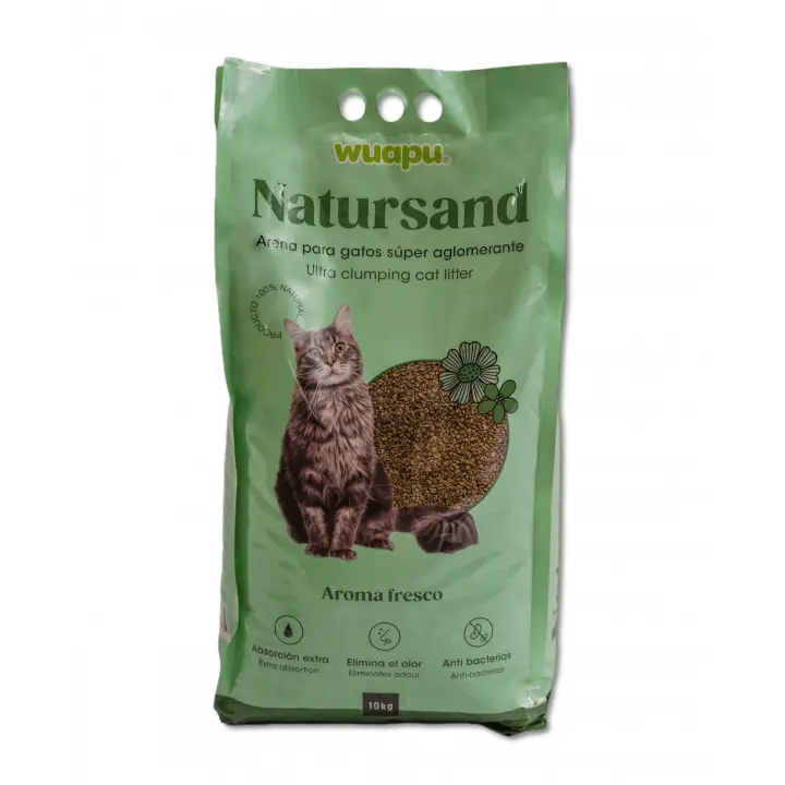 WUAPU ARENA PARA GATOS NATURSAND AROMA FRESCO 10KG - 1