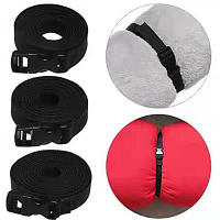 Cinta De Atado De Nylon Duradero Para Camping Y Viajes Negro Con Hebilla De Cierre De Camanchina Herramienta De Equipaje - details 1