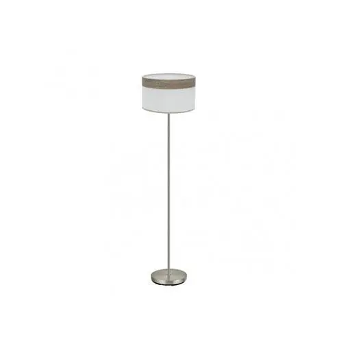 FABRILAMP Lámpara de Pie Cloe 1xe27 Niquel/Blanca-Madera Gris 162x40x40 Cm - Elegante Diseño - 1