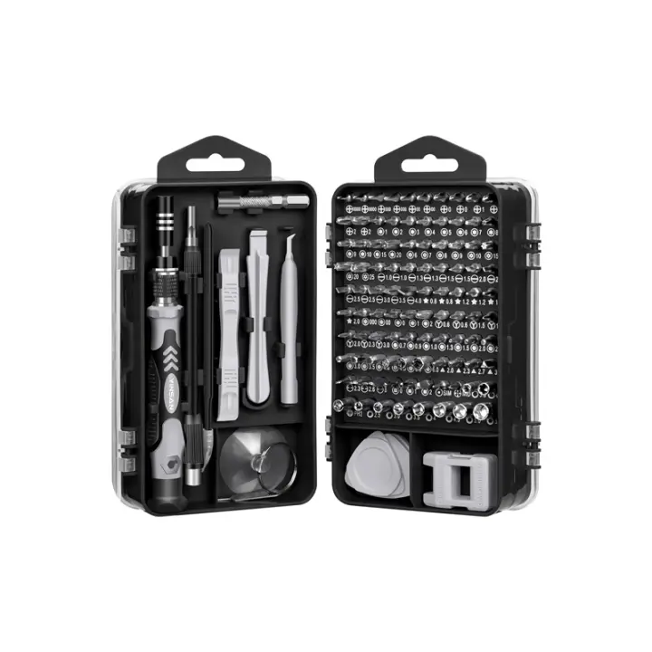 Juego de Destornilladores Precisión Magnético, Set Herramientas Precision Reparación Para iPhones, Switch, PS4, PS5, Xbox, PC, Mac, Laptop, Gafas, Relojes, Cámara, Teléfono Móvil, 120 en 1 Negro - 1