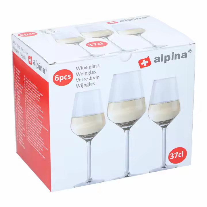 Set de copas de vino Alpina Transparente 370 ml (6 Unidades) - 1