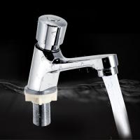 Grifo De Baño Con Retardo De Tiempo Y Ajuste Automático Cromado Grifo Ahorrador De Agua Para Lavabo Montaje En Superficie Cerámica - details 1