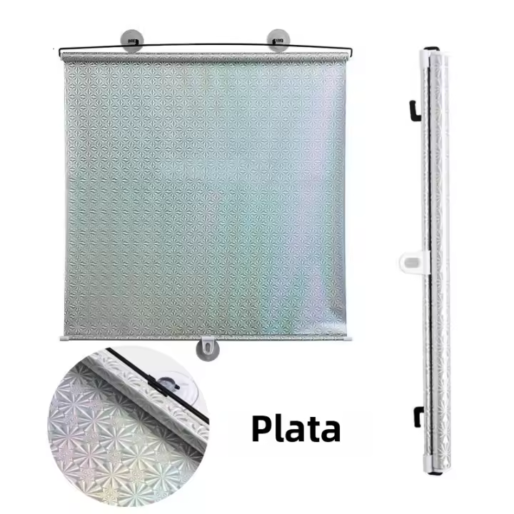 Cortinas De Rollo Universal Para Ventanas Negro Antirreflejo Absorbedor De Luz Para Coche Dormitorio Cocina Oficina Instalación Sin Uso De Tornillos - 1