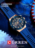 Reloj Deportivo Multifuncional CURREN Moda Con Correa De Silicona Y Dial Luminoso Manos Luminosas Cronógrafo De Cuarzo Diseño Creativo Resistente Al Agua - details 0