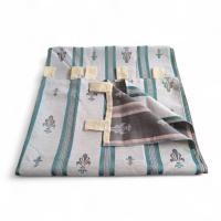 Cortina alpujarreña decorativa 140x260 cm con diseño flor de lis Verde – Tejido jacquard de algodón y poliéster con dibujo permanente – Estilo rústico para casas de pueblo, cocinas, patios y salones – Fabricada en España – OEKO-TEX - details 3